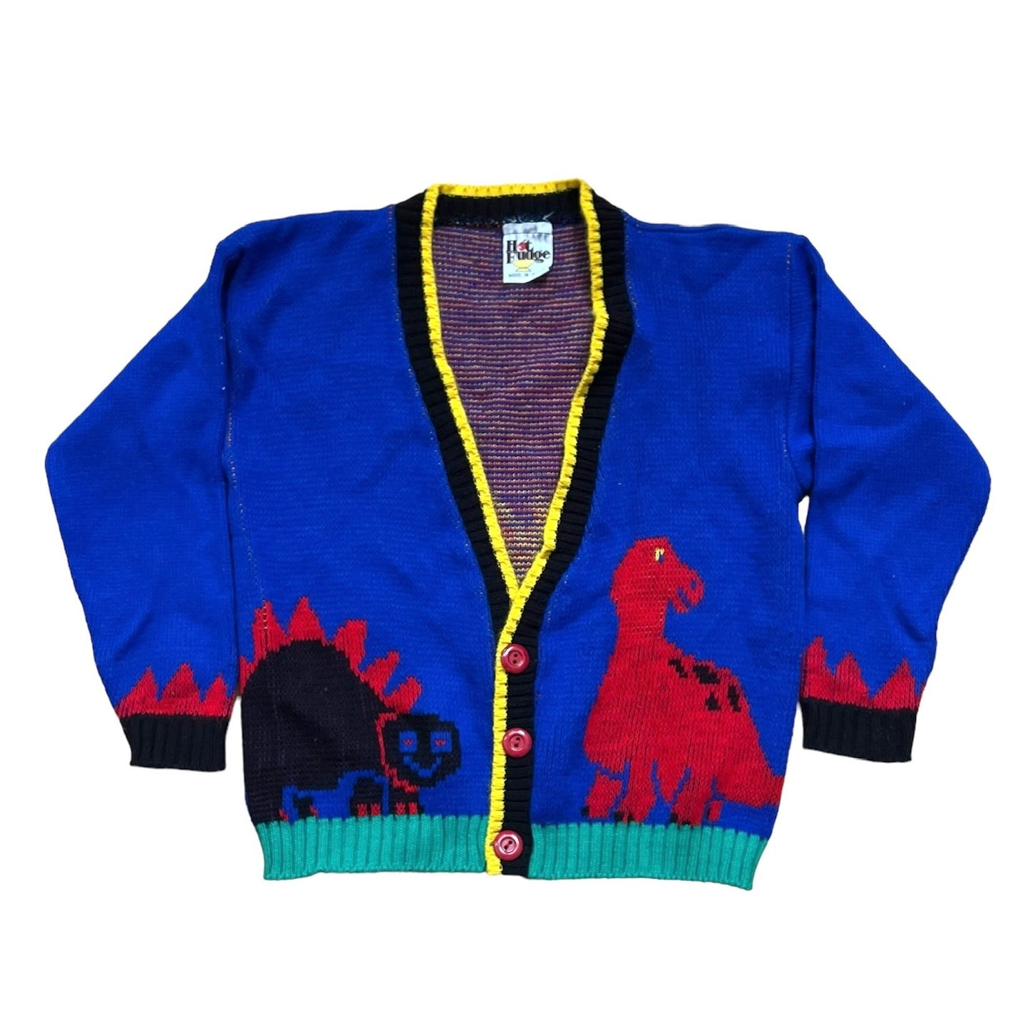 80’s KIDS Dino Knit Cardigan Sz S