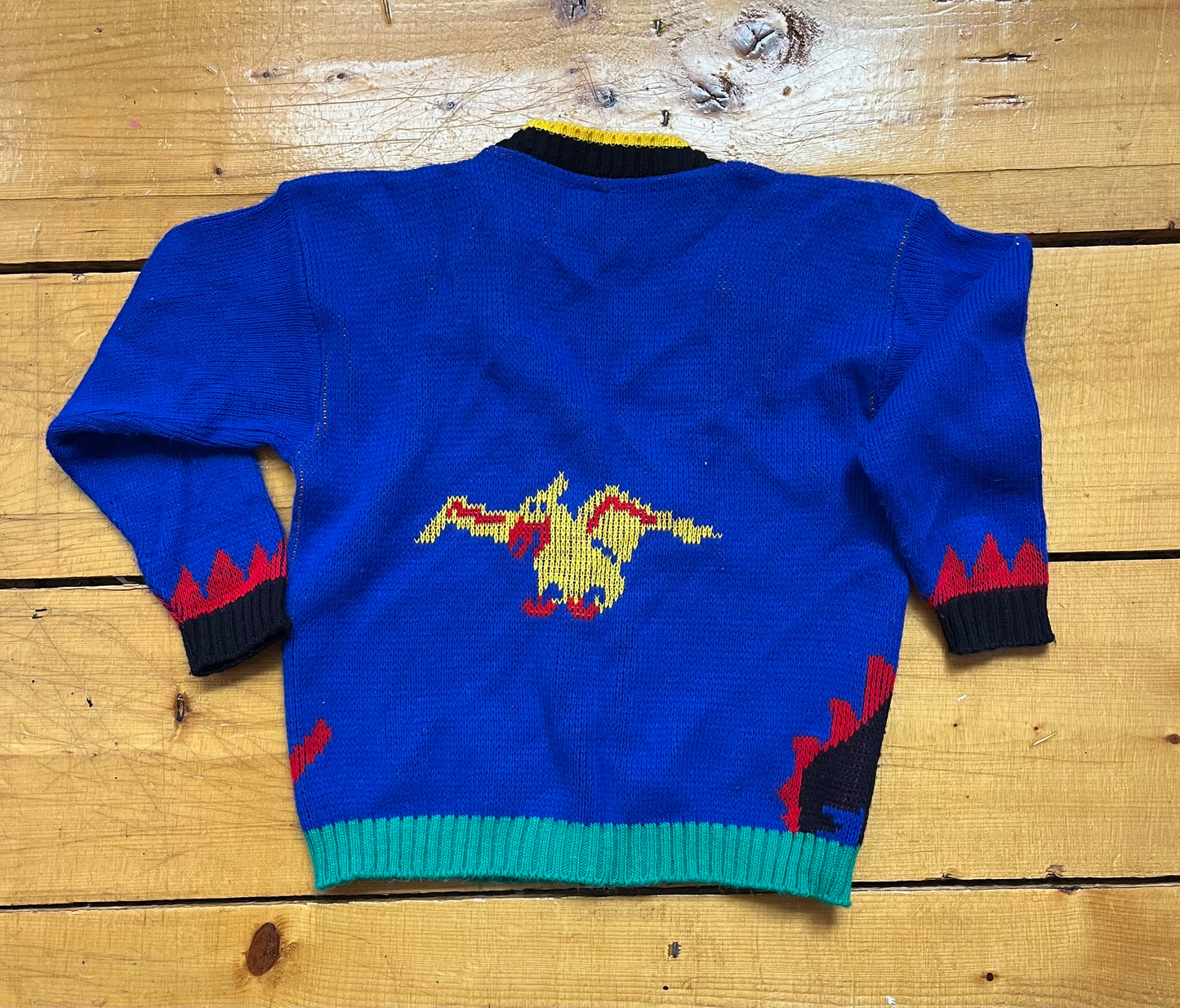 80’s KIDS Dino Knit Cardigan Sz S