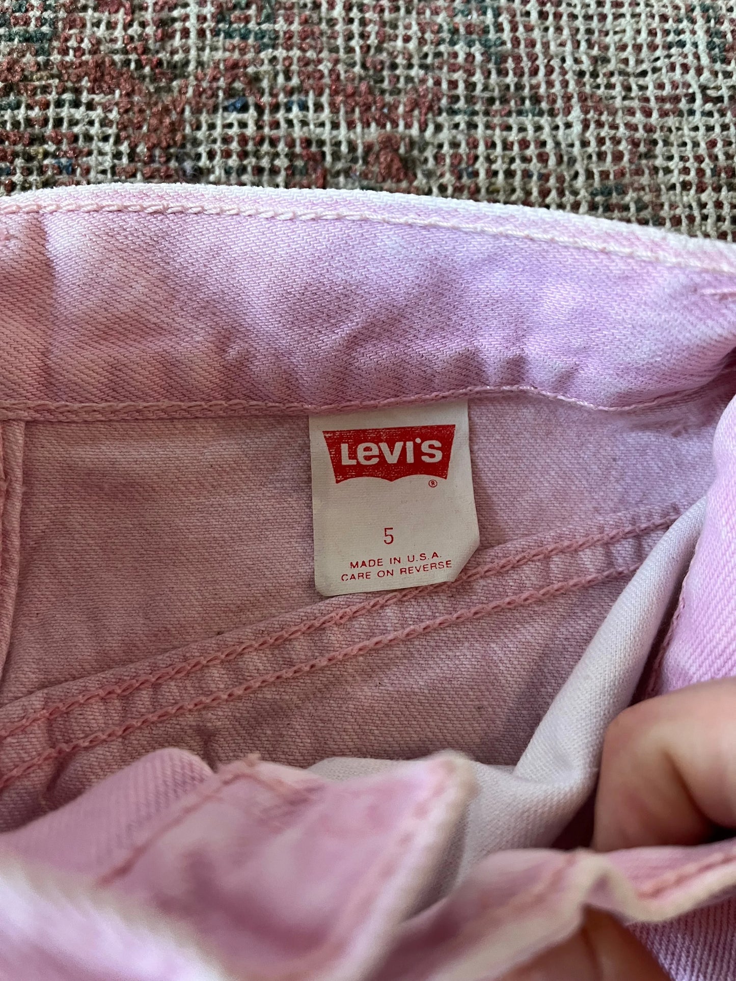 80’s Levi’s Pastel Pink Denim Skirt Sz 24W