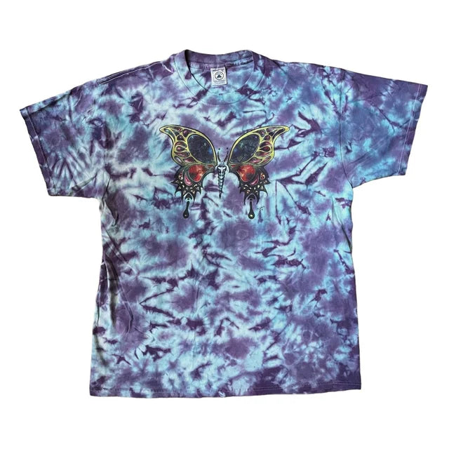 90’s Deadhead M. Dubois Fractal Butterfly Tie-die T-Shirt Sz XL