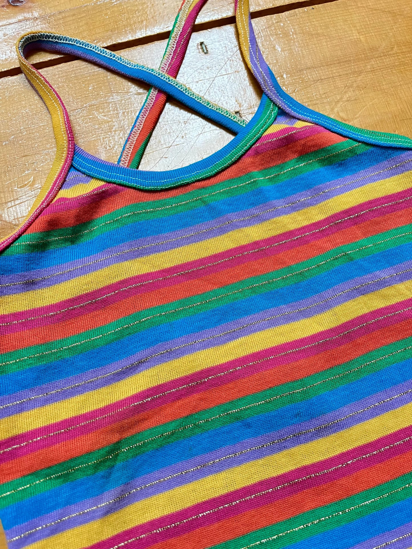 70’s Rainbow Stripe Tank Top Sz XS